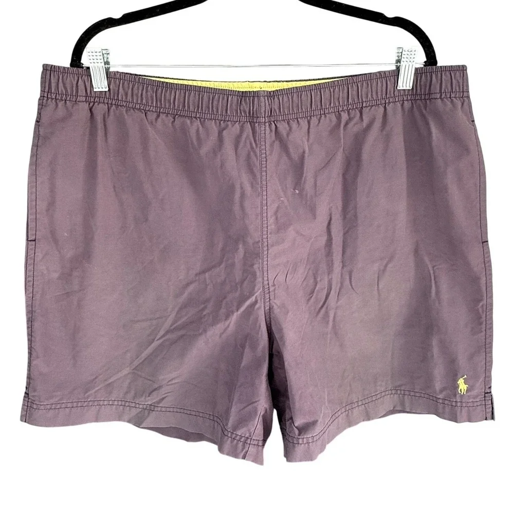 VTG Polo Sport Ralph Lauren Mens Plum Purple Swim‎ Trunks XL Embroidered Pony
